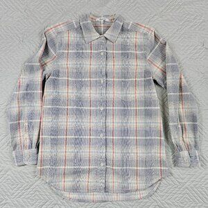 Madewell Shirt Womens S Corduroy Classic Ex-Boyfriend Plaid Long Sleeve